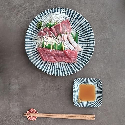 Miniatura 3 de Mino Ware Sendan Tokusa - Juego de platos de borde de patrón japonés de 2 a 9 pulgadas