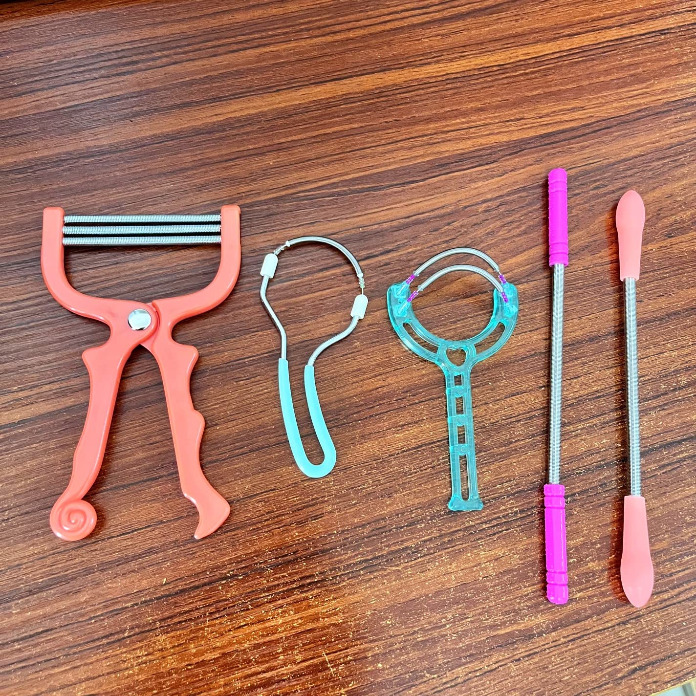 Herramienta enhebrado resorte para vello facial, depiladora facial primavera, removedor manual pelusa facial mujer