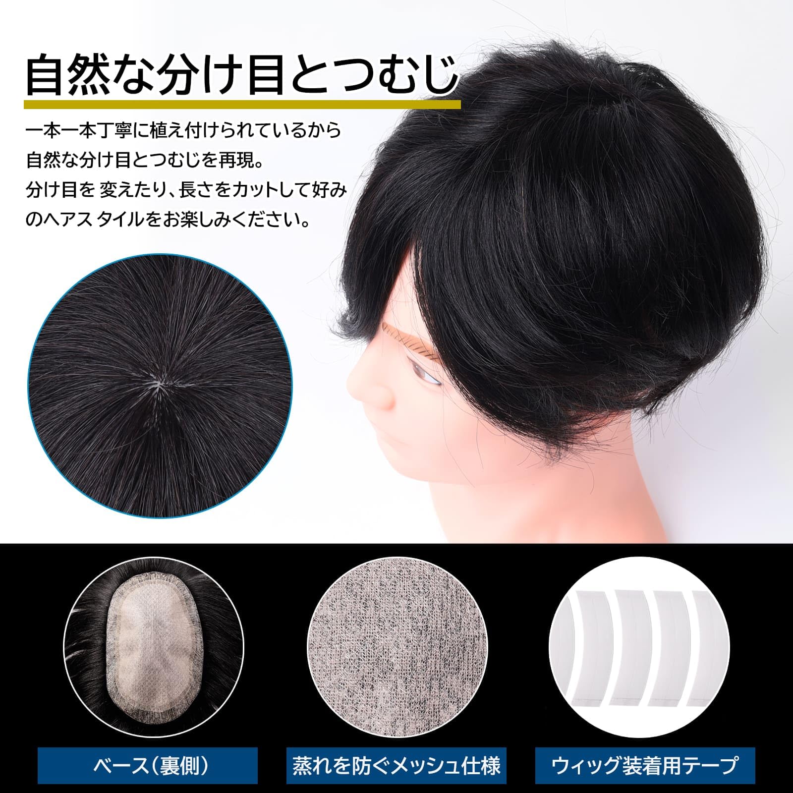 Amazon.co.jp: 【新年 新しい自分に】ウィッグ メンズ 人毛100 