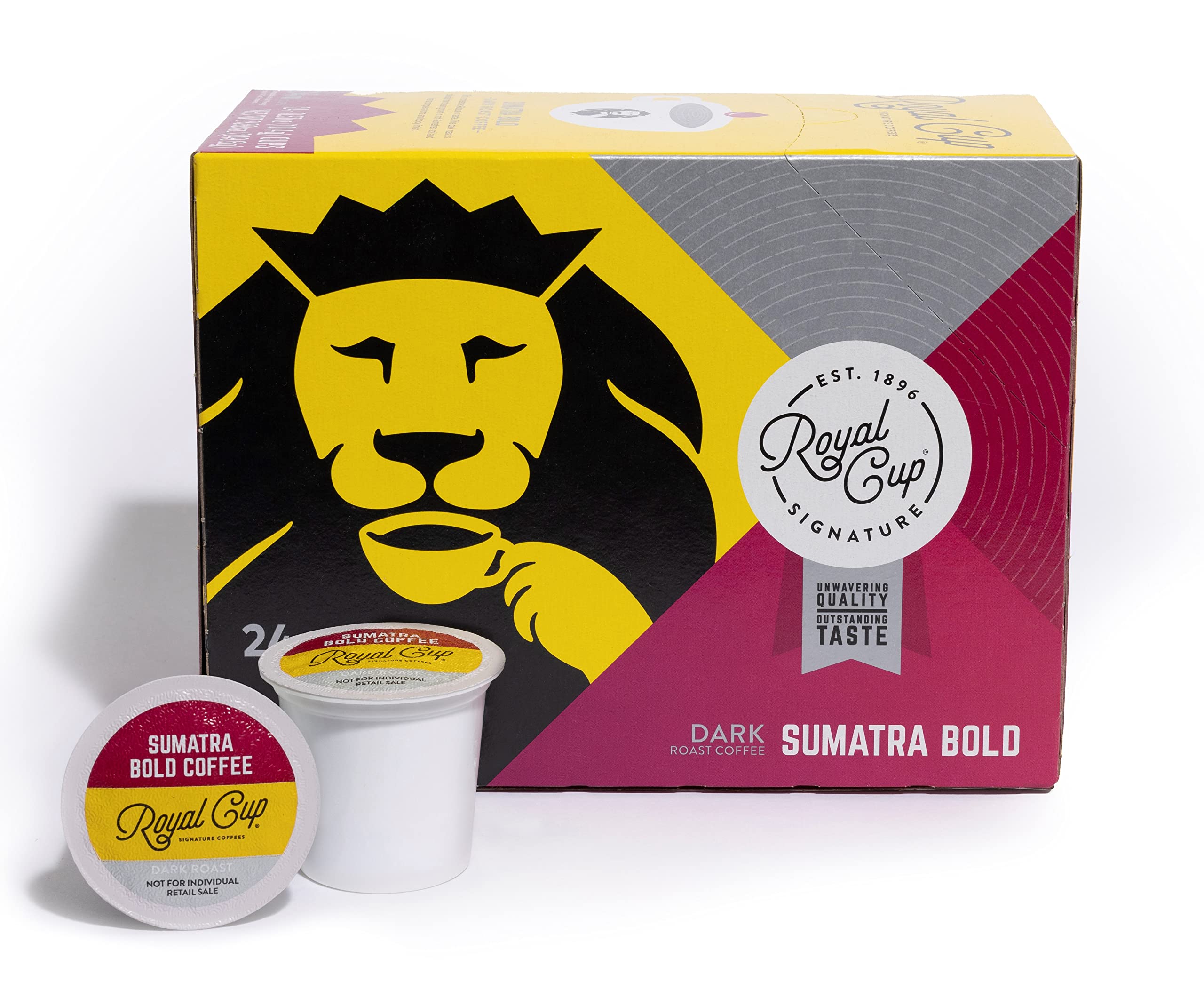 ROYAL CUP SIGNATURE COFFEE - Sumatra Single Origin Dark Roast Single-Serve Capsules - 24 Pack