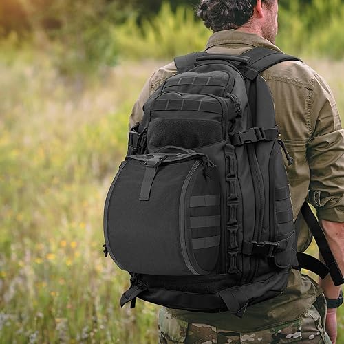 Miniatura 8 de Paquete de bolsas tácticas para casco, bolsa militar Molle bolsa de almacenamiento multiusos con parche de bandera de Estados Unidos y 2 correas