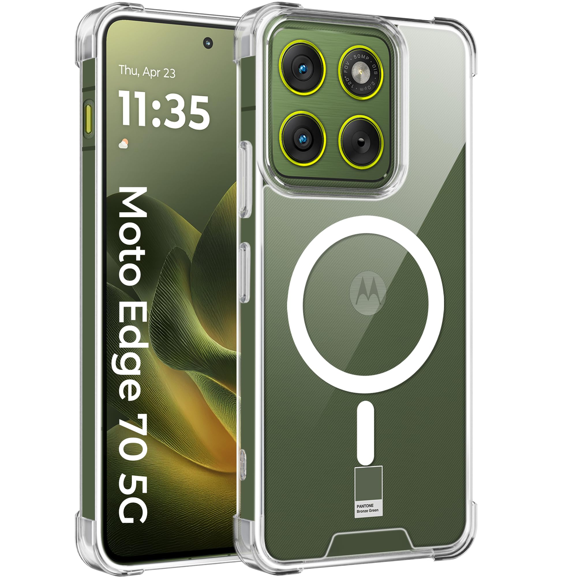 A rtistque Clear Back Cover Case for Motorola Moto Edge 70 5G | Compatible with Mag-Safe | Transparent Acrylic Armor | Shockproof TPU Protective Design | Moto Edge 70 Back Cover - Transparent-picture-43