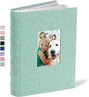 Vista 25 de Álbum de fotos Vienrose 10x15 cm con 50 bolsillos, cubierta de lino con áreas de notas, libro de fotos mini, libro de fotos con inserción para boda