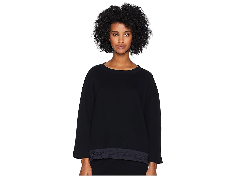 

Vince Mixed Media Pullover (Black/Coastal) Women's Clothing