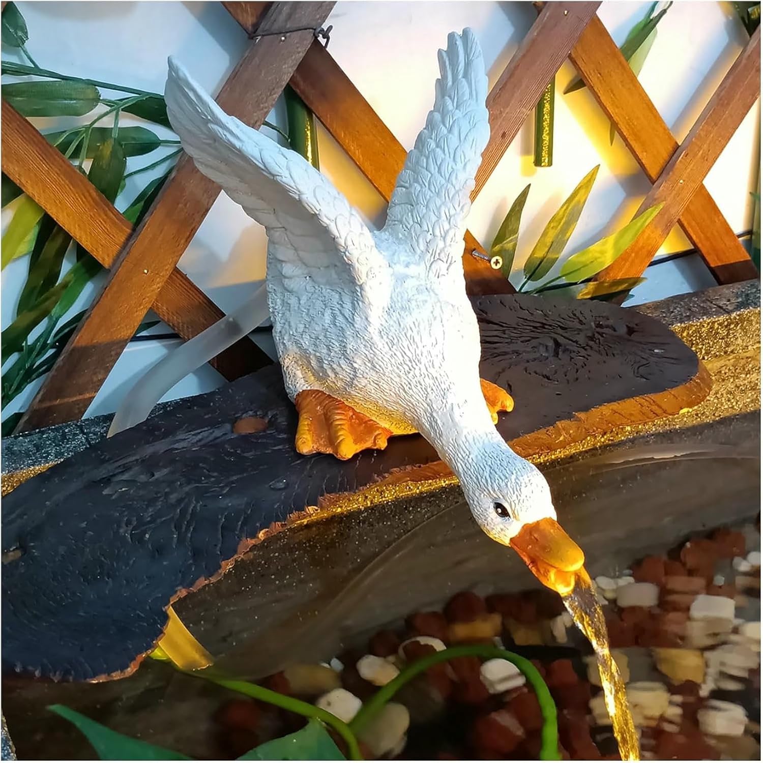 Pond Spitter for Small Koi Pond Outdoor Water Feature Automatic Circulation Water Landscaping Ornaments for Water Gardens