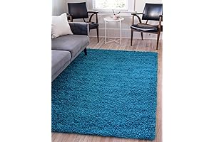 Unique Loom Solid Shag Collection Area Rug (Turquoise 4' 1" x 6' 1")