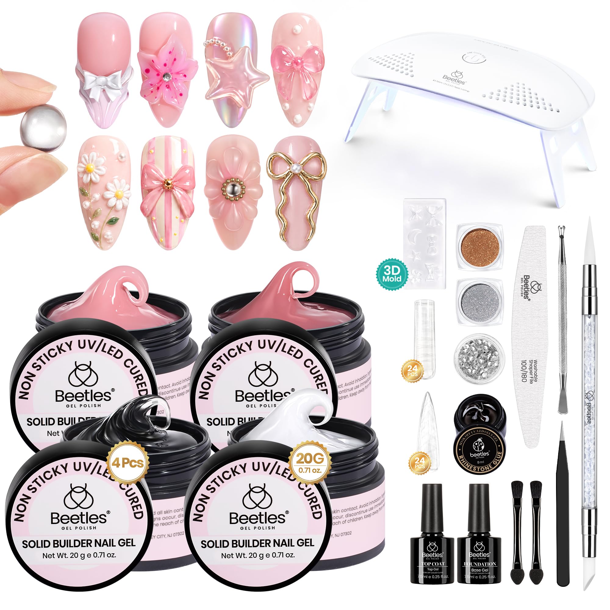 Beetles Gel Nail Strips Solid Color Set