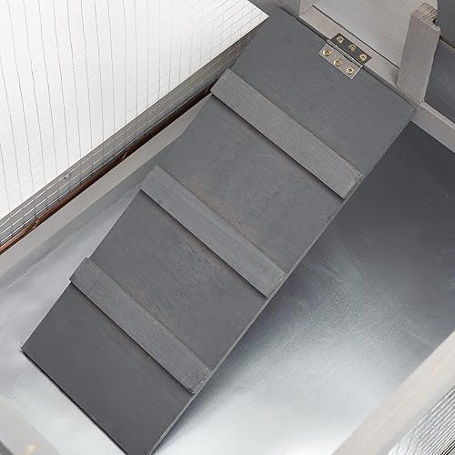 Miniatura 8 de Sardoxx Jaula grande de madera para conejos, de 35 pulgadas, de un solo nivel, con bandeja extraíble, jaula de conejillo de animales pequeños para