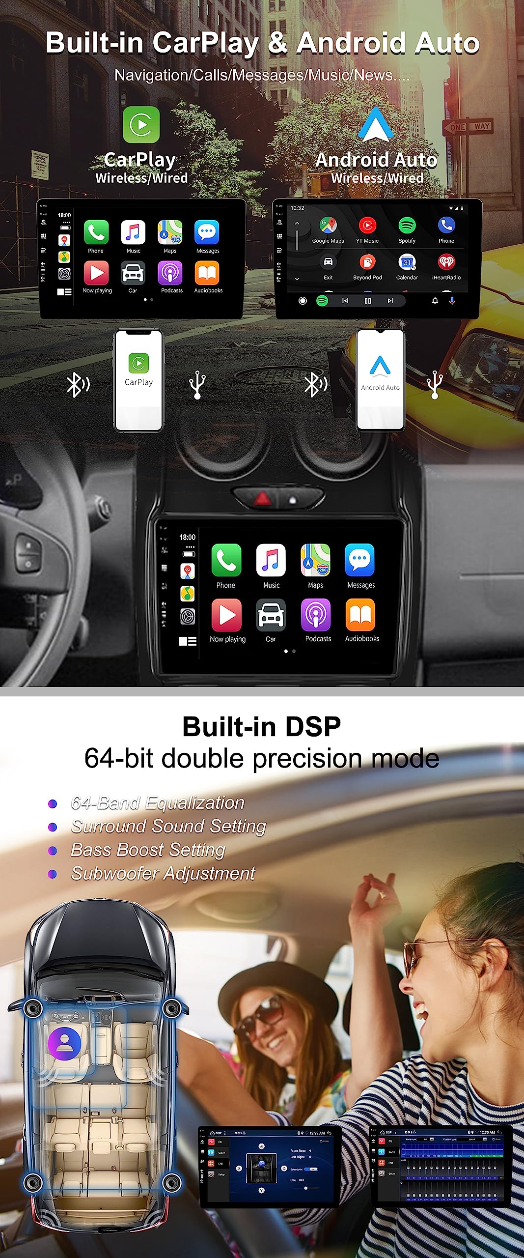 [6GB+128GB] Android 15 IPS Autoradio Per Renault duster (2015-2017) - Senza fili CarPlay/Android Auto - LED Camera + MIC - DAB Fast-boot Volante 360-Camera AHD WIFI 4G DSP - 2 Din 9 Pollici