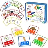 Aizweb CVC Word Game,Phonics Games Flash Cards for Preschool Kindergarten Classroom Supplies,Special Education Reading Manipulative Spelling Toy for Learning Activity Teacher School