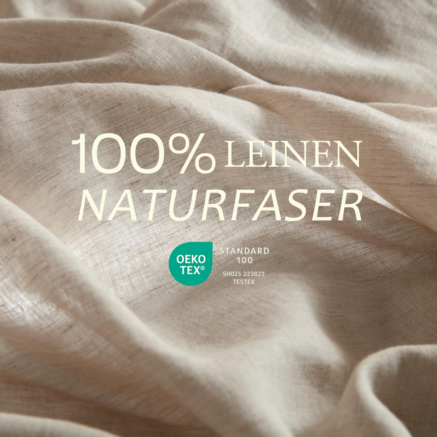 DAPU 100% Leinen Bettwäsche Set, Naturfaser Luftige Kühlende Sommerbettwäsche, Gewaschene Weiche Bettwäsche für Hotsleepers, 135×200cm + 1St. 80×80 mit Reißverschluss, Natur