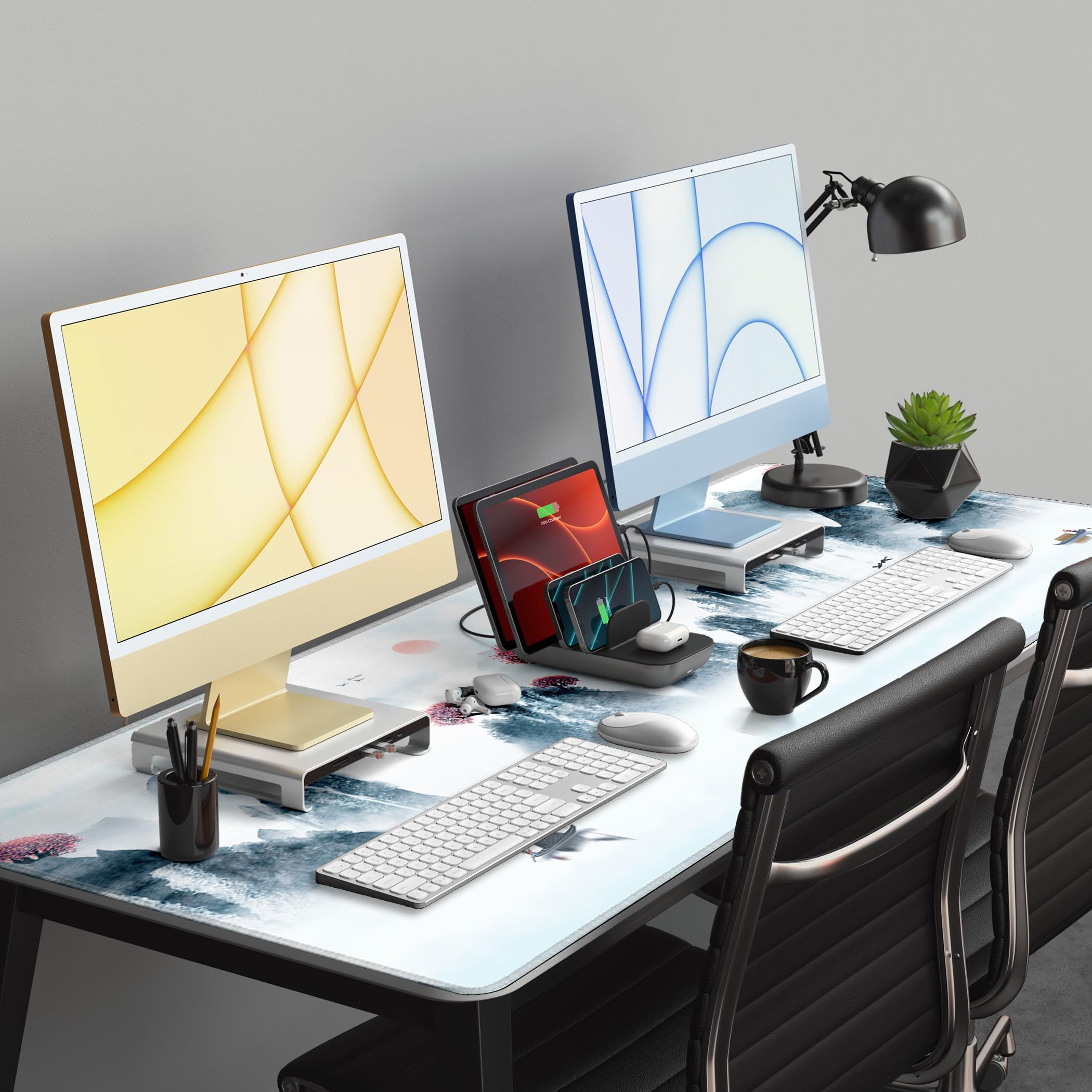 LL-COEUR XXL Tappetino per Mouse da Gaming con Motivo 140x60x0,3cm, Tappetini da Scrivania Antiscivolo Grande Computer Mousepad (1400x600x3mm, Stile 3)