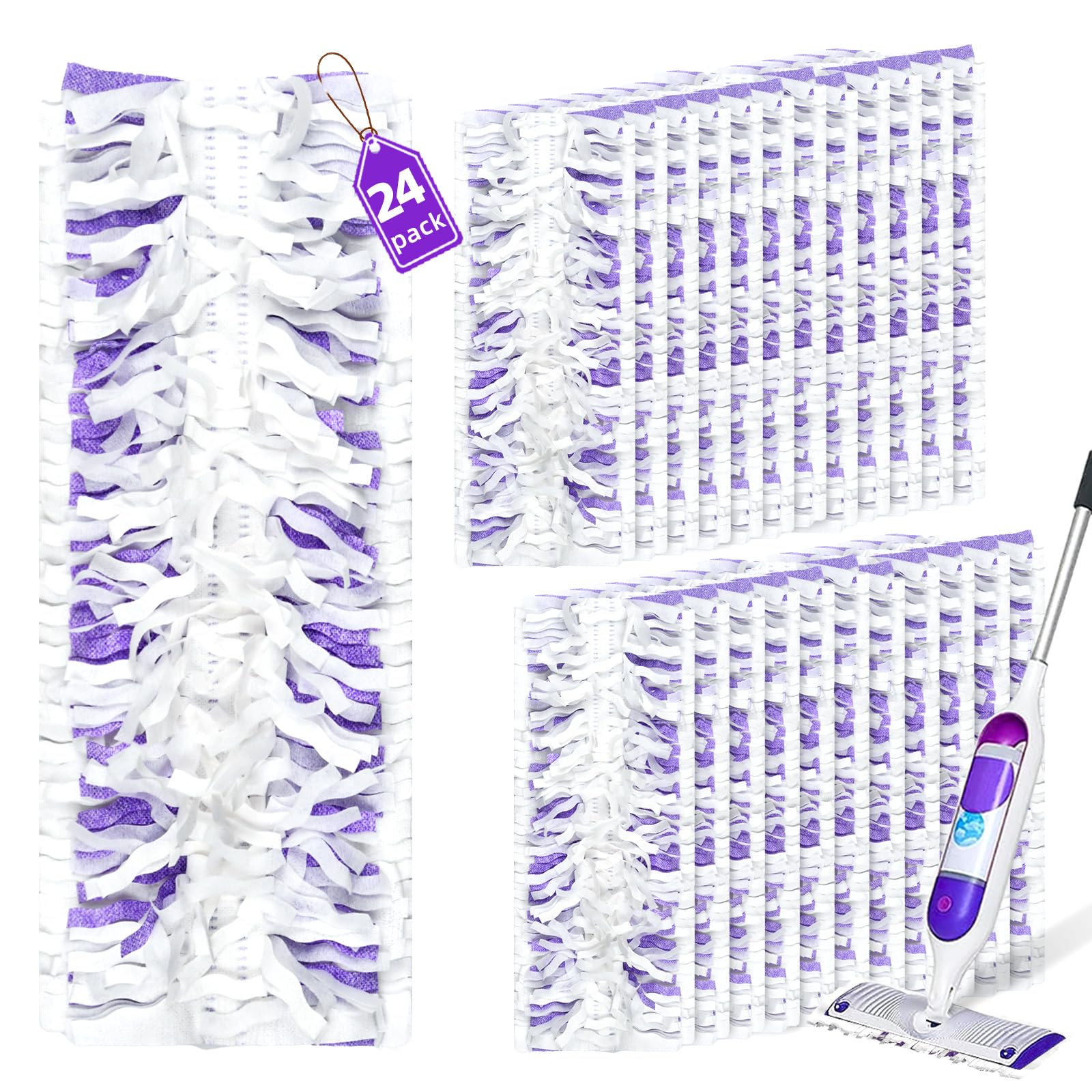 24 repuestos desechables para mopa eléctrica compatibles con PowerMop, almohadillas Powemop para fregona multisuperficie, almohadillas de repuesto para limpieza de suelos