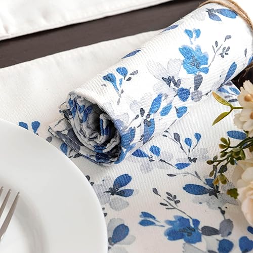 Miniatura 5 de Juego de 4 manteles individuales con estampado de flores de acuarela para mesa de comedor de 12 x 18 pulgadas, para decoración de cocina,