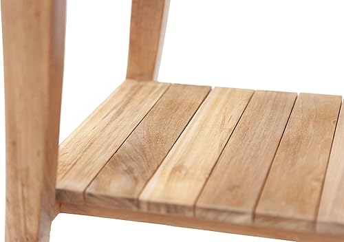 Miniatura 3 de NORDIC STYLE TEAK Banco de madera para ducha y spa con estante, uso en interiores y exteriores (estilo asiático de 30 pulgadas)