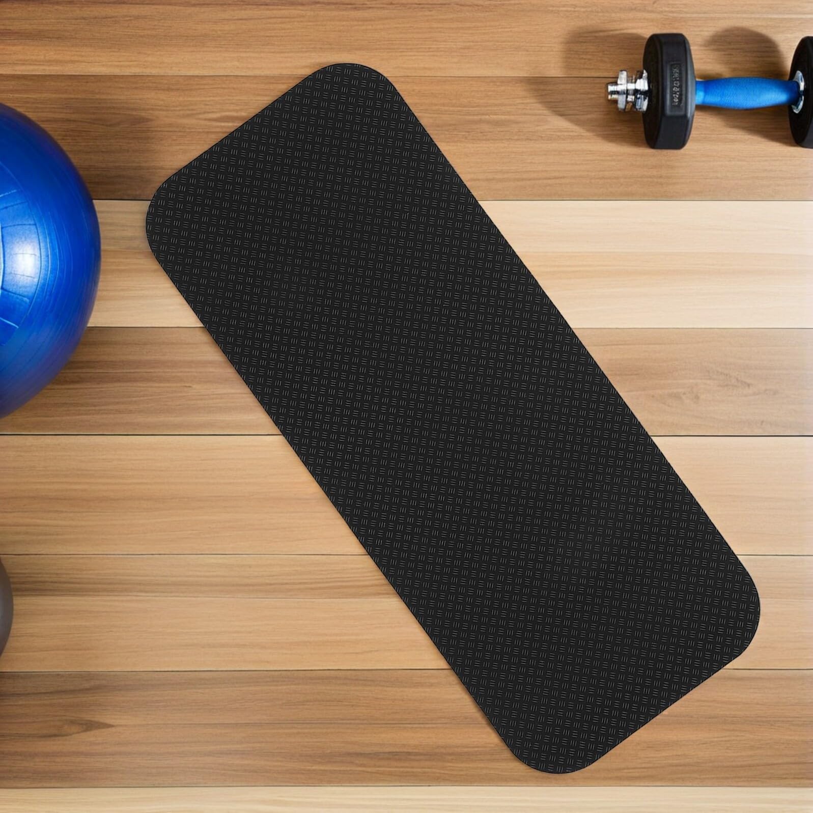 ORFOFE Alfombrillas Antideslizantes para Máquinas de Ejercicio 2 Piezas, Colchonetas Amortiguadoras 28x70x0.8 Cm Negras para Cinta de Correr y Bicicleta Estática, Absorción de