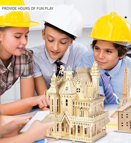 Miniatura 4 de Puzzled Juego de casa de muñecas de fantasía 3D, juego de modelo de construcción de madera para manualidades, divertido juguete educativo de madera