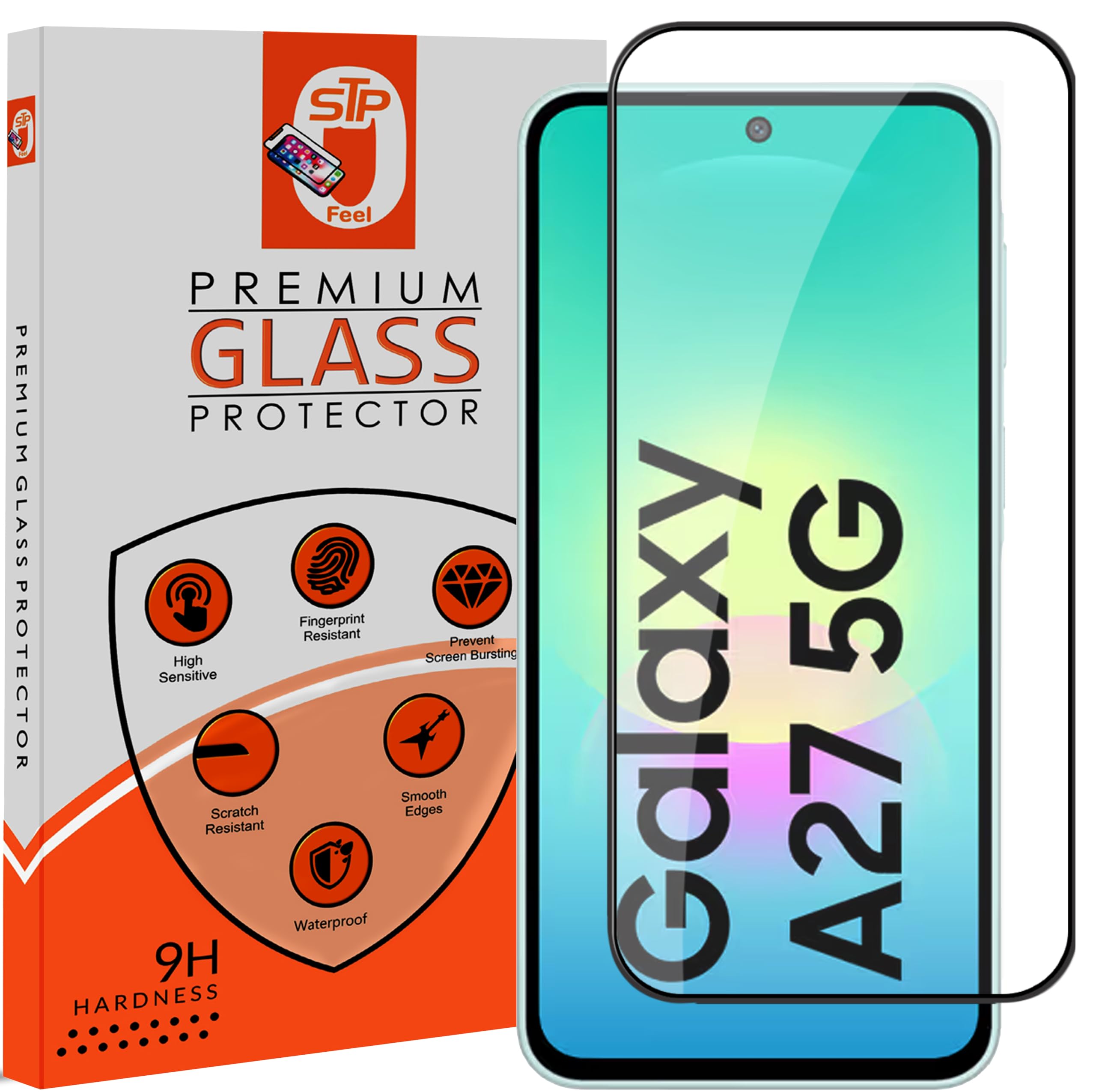 STP FEEL® Premium HD+ Tempered Glass Screen Protector Guard Compatible For Samsung Galaxy A27 5G (6.7 Inch, Pack of 1) | Edge to Edge Coverage With Easy to installation kit for Smartphone-picture-39