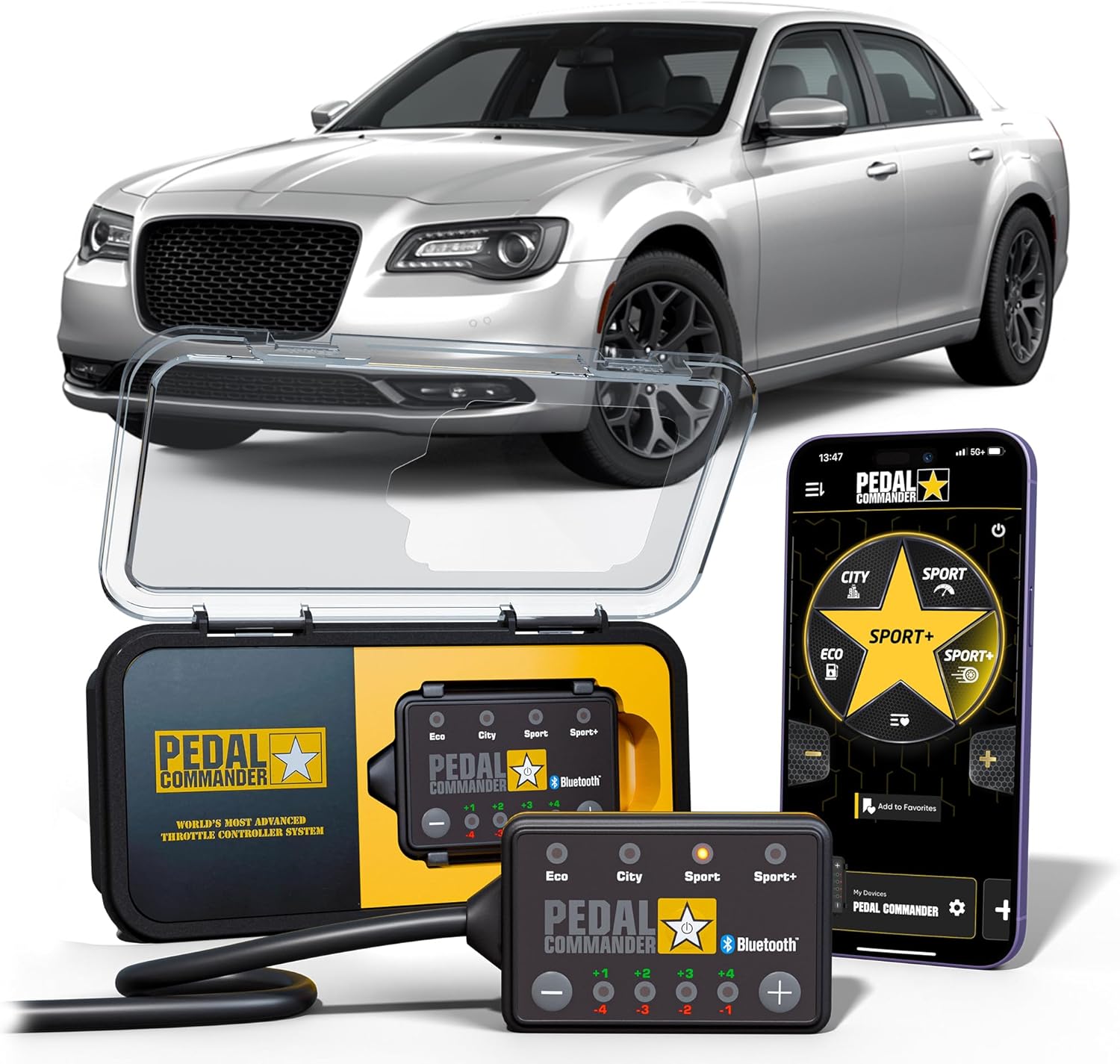 PEDAL COMMANDER for Chrysler 300 2007-2023 Throttle Response Controller - Plug-and-Play, 36 Driving Settings & Anti-Theft, Throttle Controller Performance Upgrade, 300 Accessories