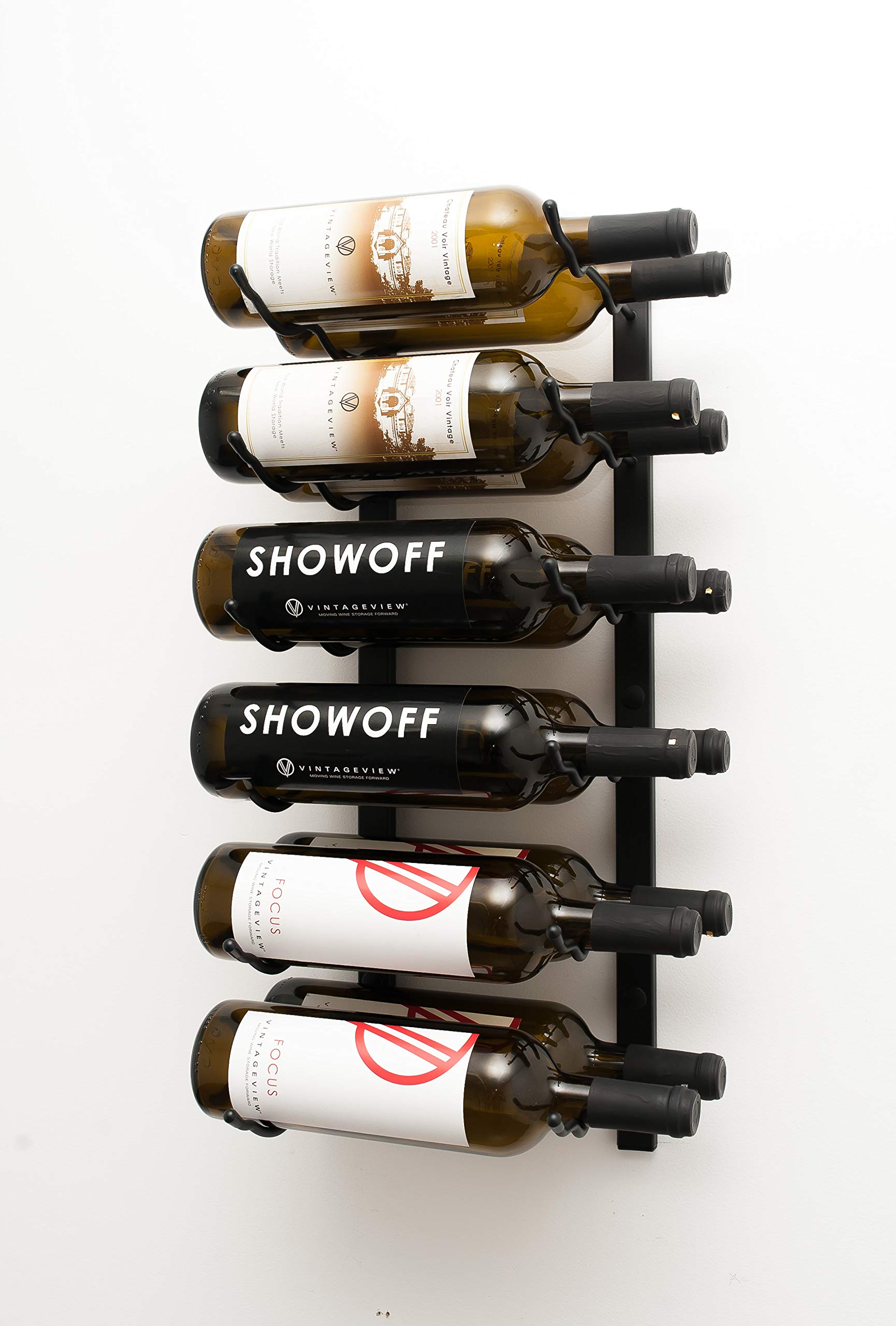 Buy VintageView Wall Series12 Bottle Wall Mounted Wine Rack (Satin Black) Stylish Modern Wine