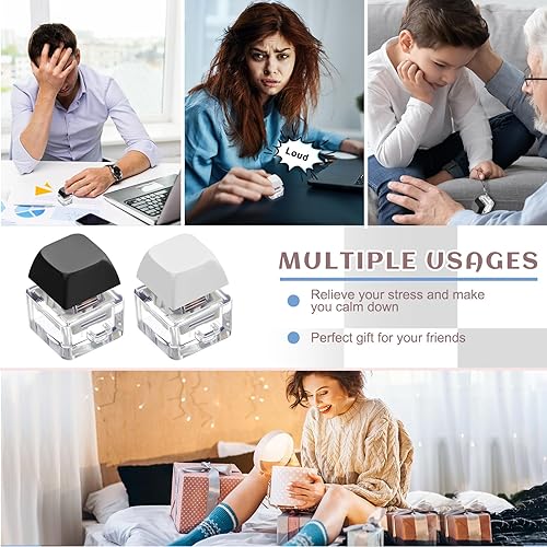 Miniatura 7 de Taiyin - Llavero de juguete con teclado clicker, juguete de descompresión con botón, llavero antiestrés, regalo para adultos para pasar el tiempo