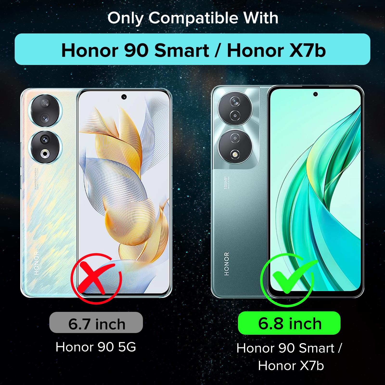 Protezione Obiettivo Fotocamera Per Honor X7B - Vetro Temperato Posteriore Pixfab