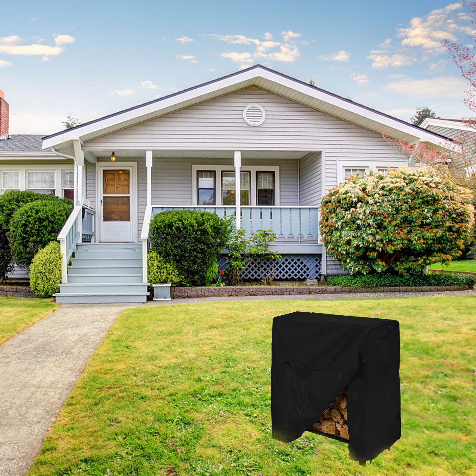 Wasserdichte Kaminholzregal-Abdeckung Für Draußen - Oxford-Stoff Mit Reißverschluss