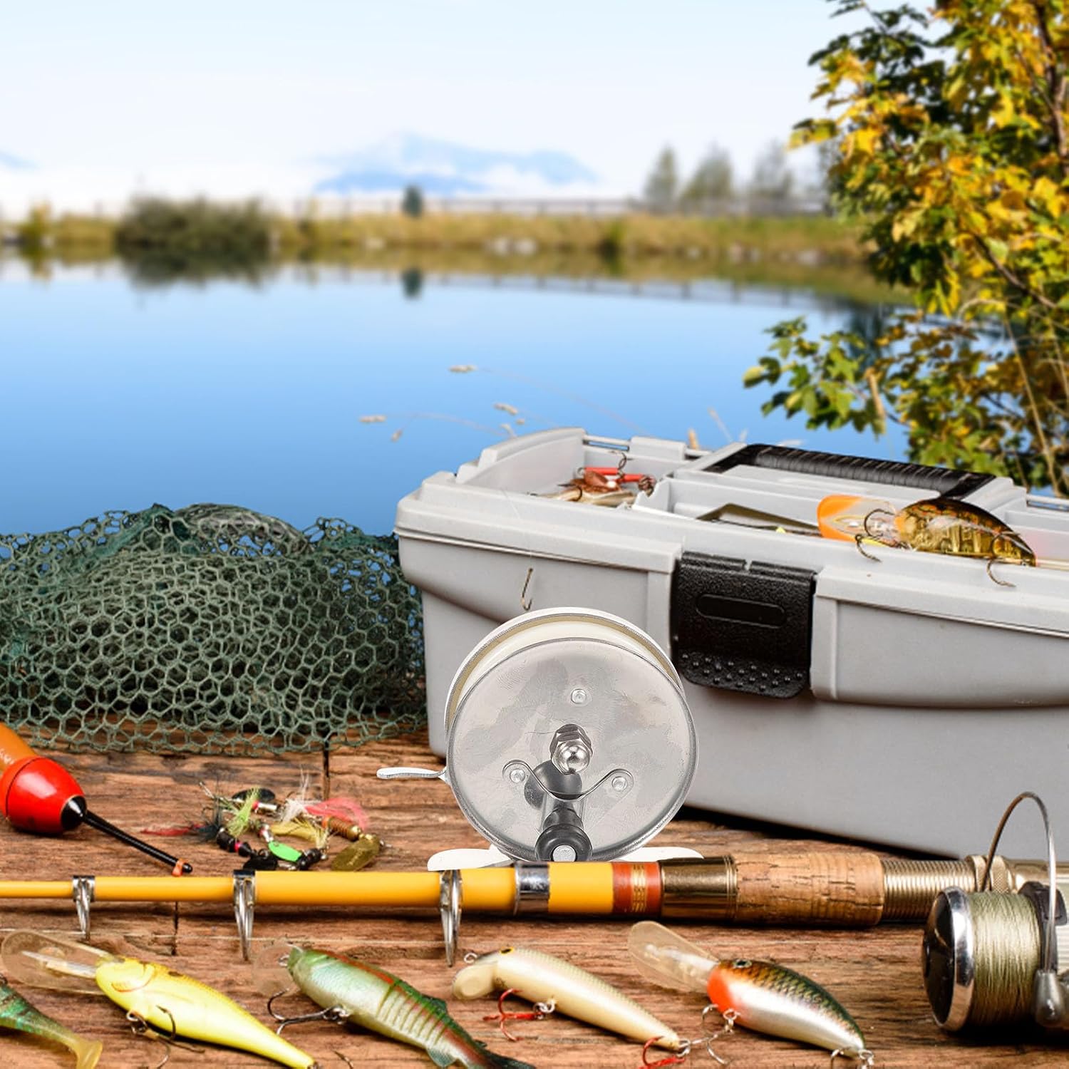 Mikinona Sturdy Practical Front Wheel Fishing Accessory with Iron and Plastic Construction Fly Fishing Reel and Freshwater Angling