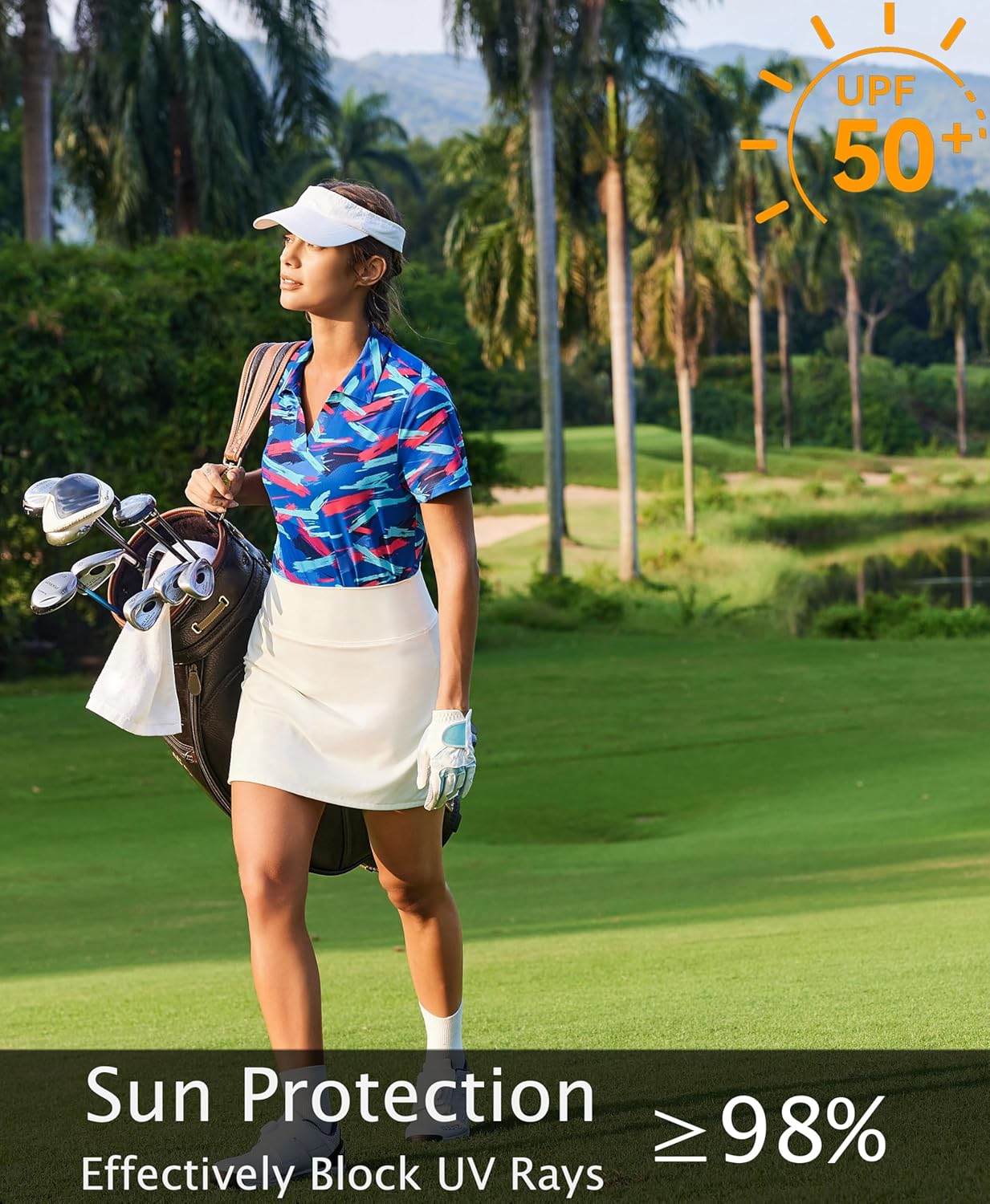 PINSPARK Womens Golf Shirt Short Sleeve Polo Shirts UPF 50+ Tennis Top V-Neck Workout Tops Collared Activewear T-Shirts - Image 5