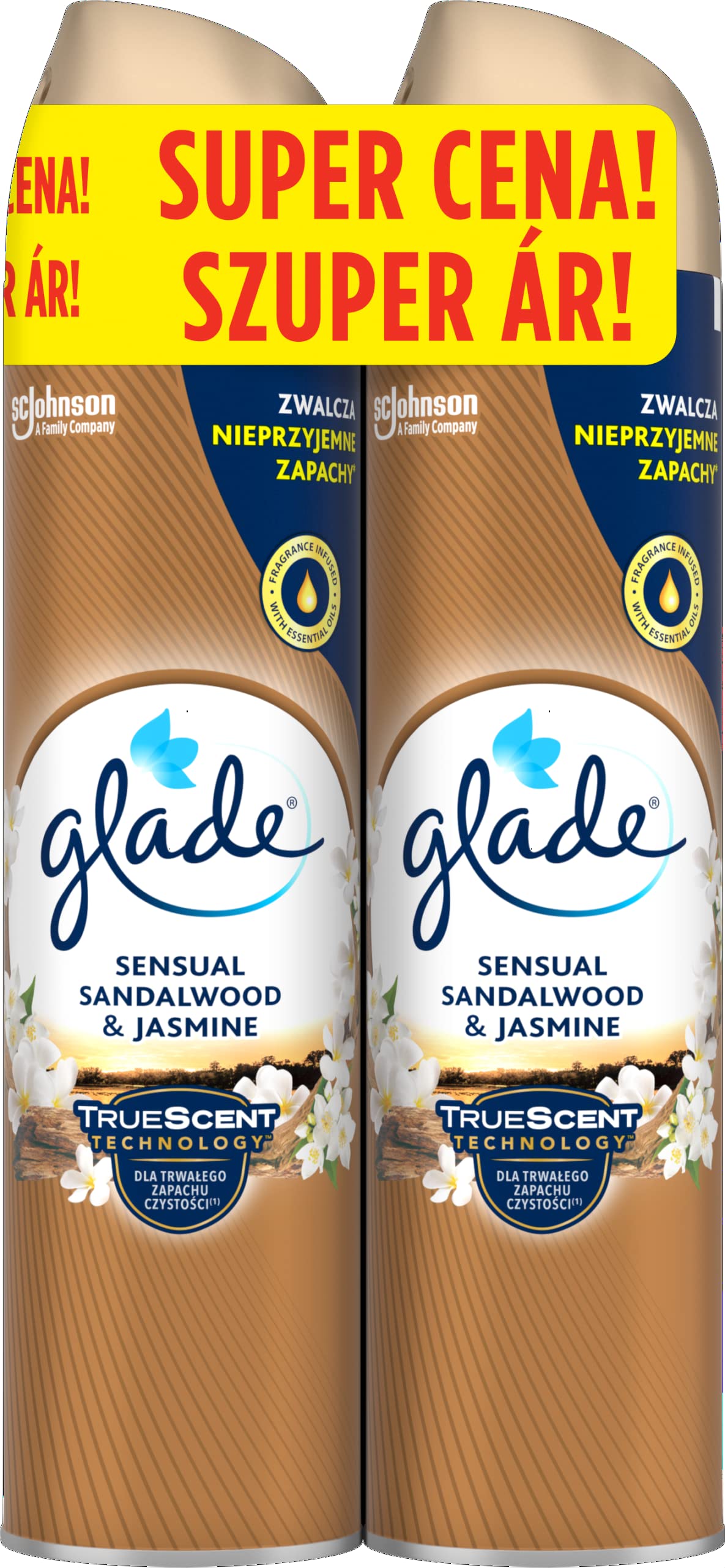 Glade Sensual Sandalwood & Jasmine Air Freshener, 2 x 300 ml
