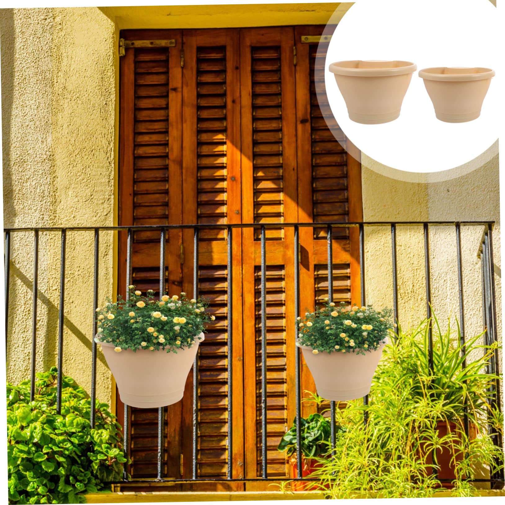 ibasenice 2pièces Lot de Pots De Fleurs Suspendus pour Plantes Jardinières Simples Et Pratiques pour Balcon Ou Mur