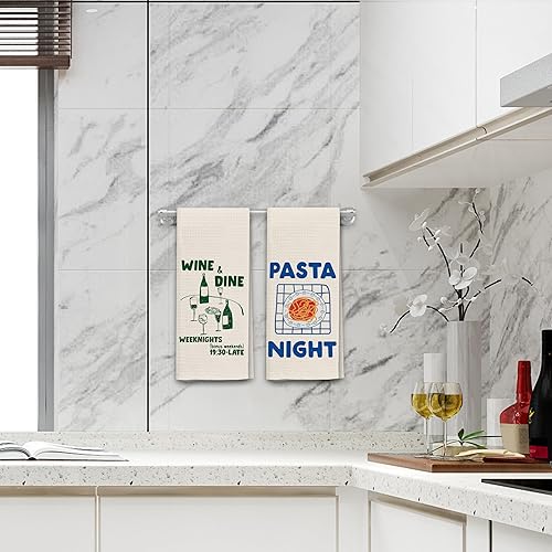 Miniatura 3 de Juego de 2 toallas de cocina italianas, decoración de cocina italiana, toallas de bar para camarero de cocina, paños de cocina retro para toallas de