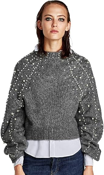 pullover damen mit perlen