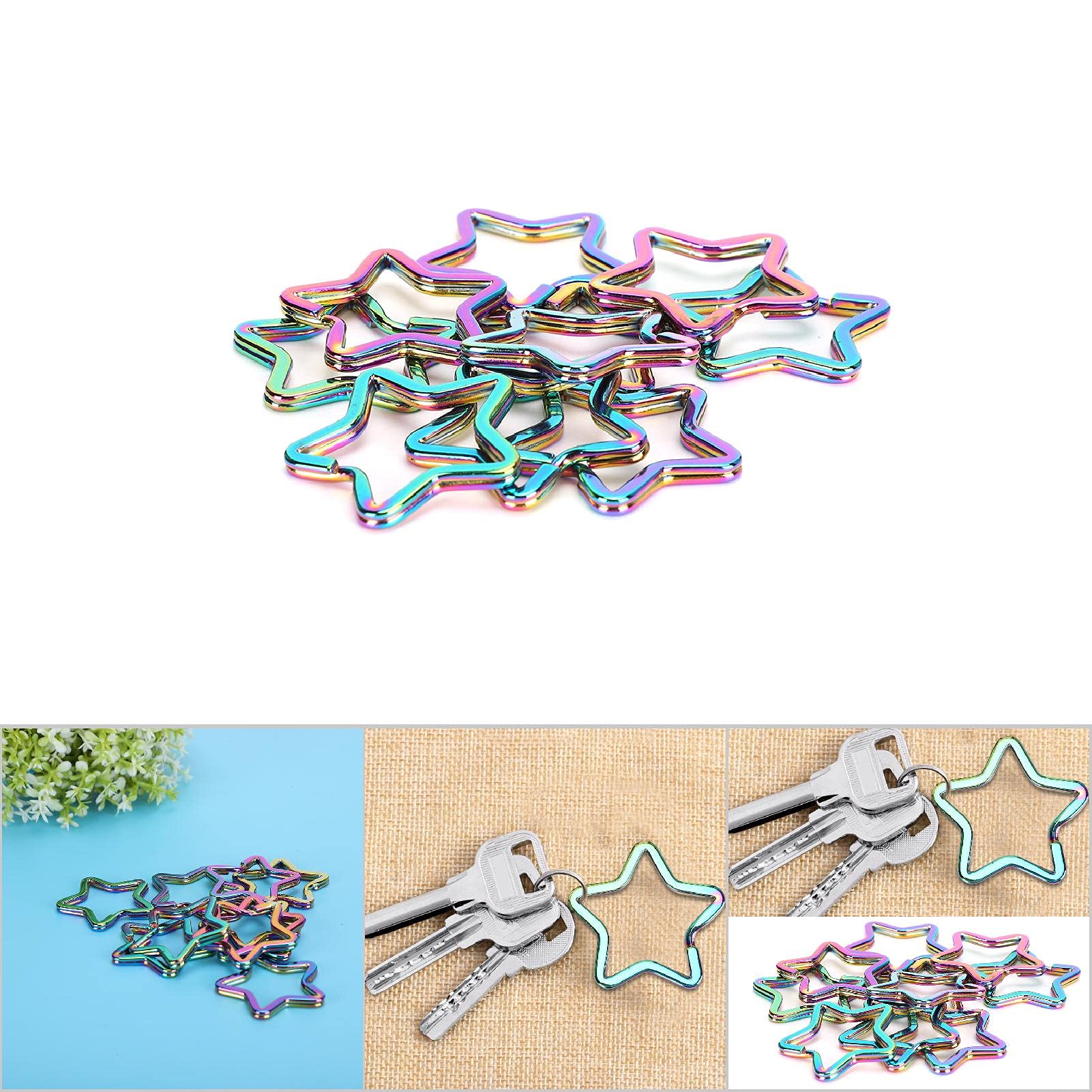 10 Portachiavi Metallici A Forma Di Pentacolo – Ciondoli A Stella In Ferro, Per Portachiavi Fai Da Te, Borse E Accessori
