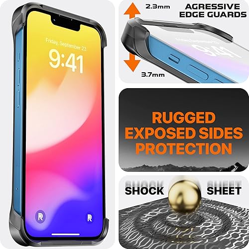 Miniatura 3 de REBEL Funda para iPhone 13 Series Gen-3 de fibra de aramida premium, compatible con MagSafe, esquinas protectoras a prueba de golpes, botones de