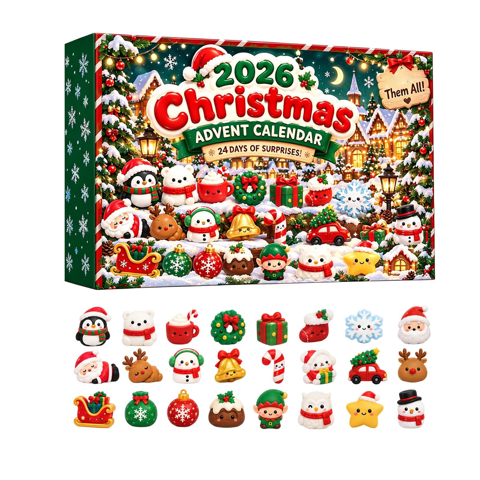 Squishy Advent Calendar 2026 Christmas Countdown Toy Mystery Gift Set,G