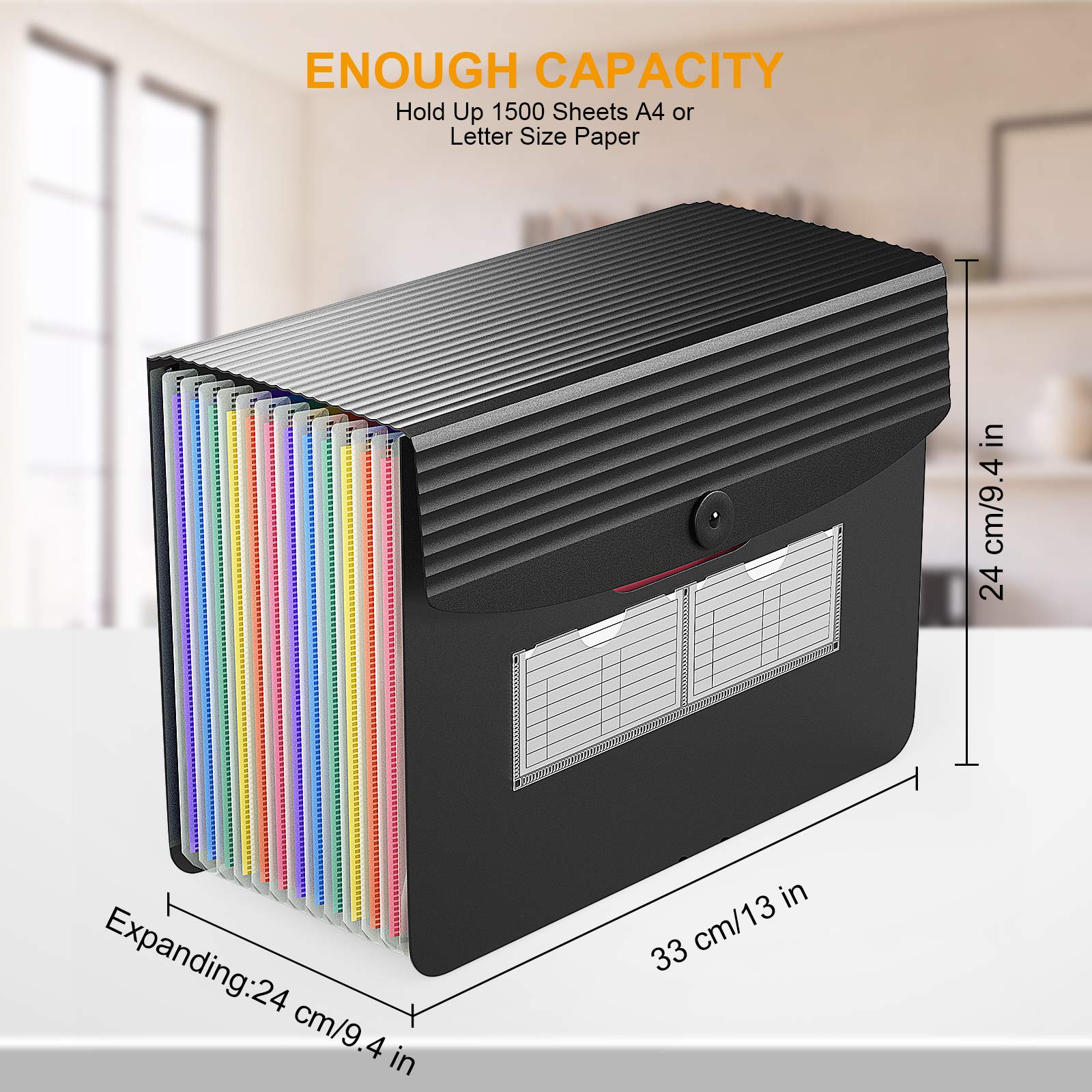 Buy Accordian File Organizer, Expanding Files Wallets Folder with Cover