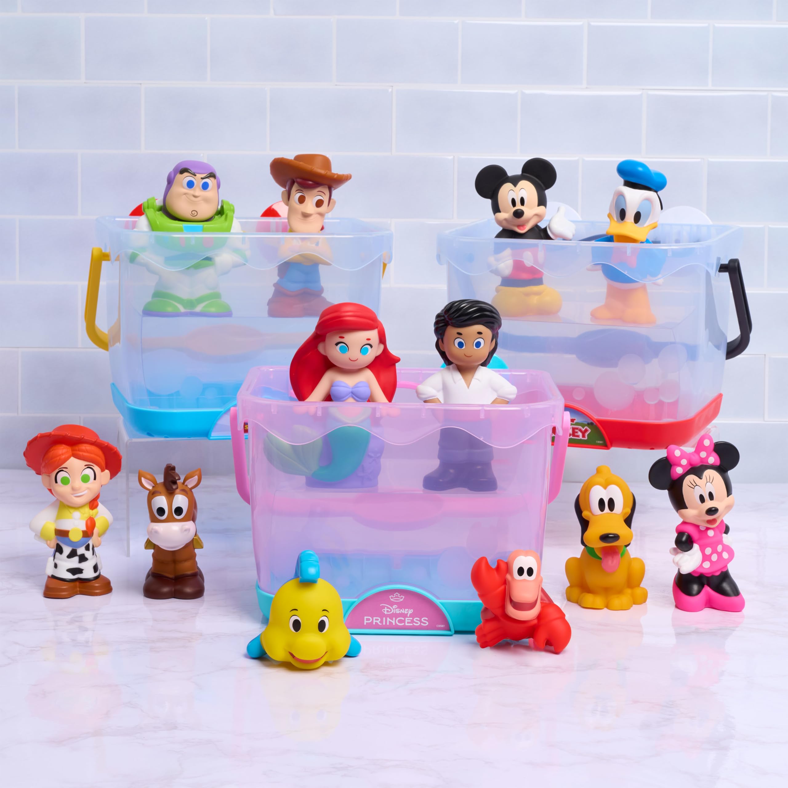Disney Winnie the Pooh Bath Caddy, 6-pieces, 5 Bath Toy Figures Sealed for Safety, Attaches to Wall, Bath Toy for Fans, Girls, Boys, Kids, Ages 3 and Up — view 6