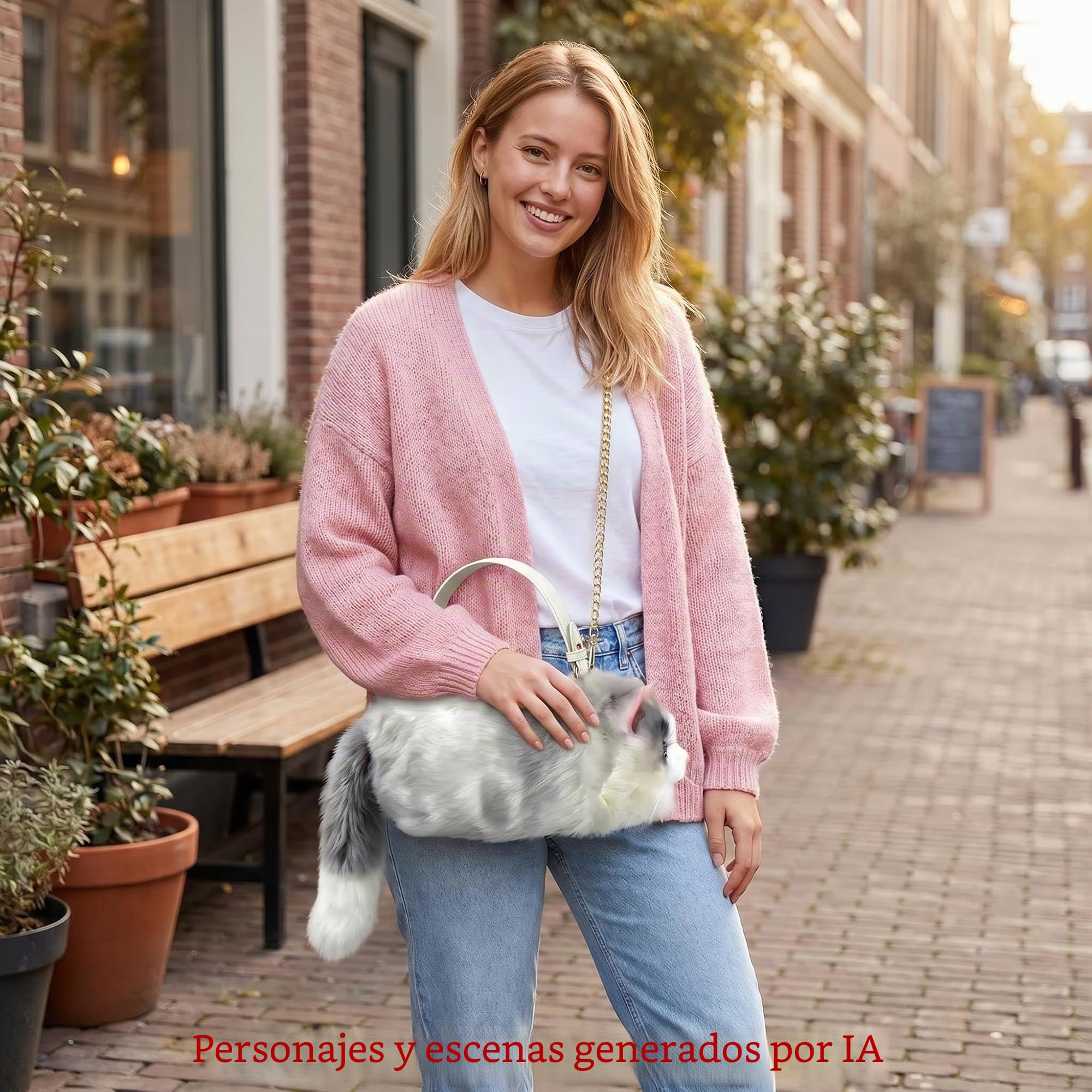 Cat Bag - Bolsa de gato de peluche Mujer