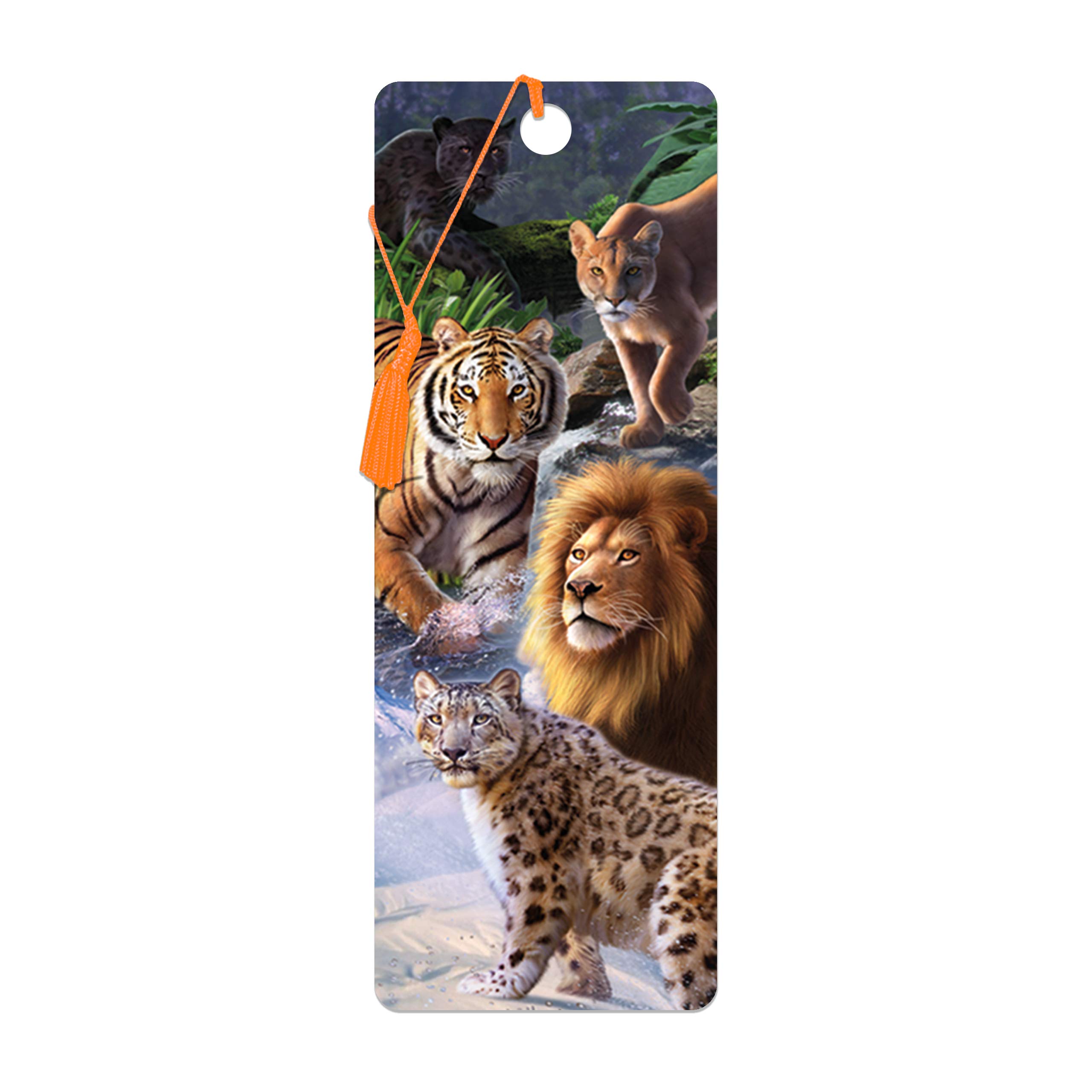 3D LiveLife Bookmark - Big Cats Expedition from Deluxebase. A Big Cats Bookmark with lenticular 3D Artwork Licensed from Renowned Artist Jerry LoFaro