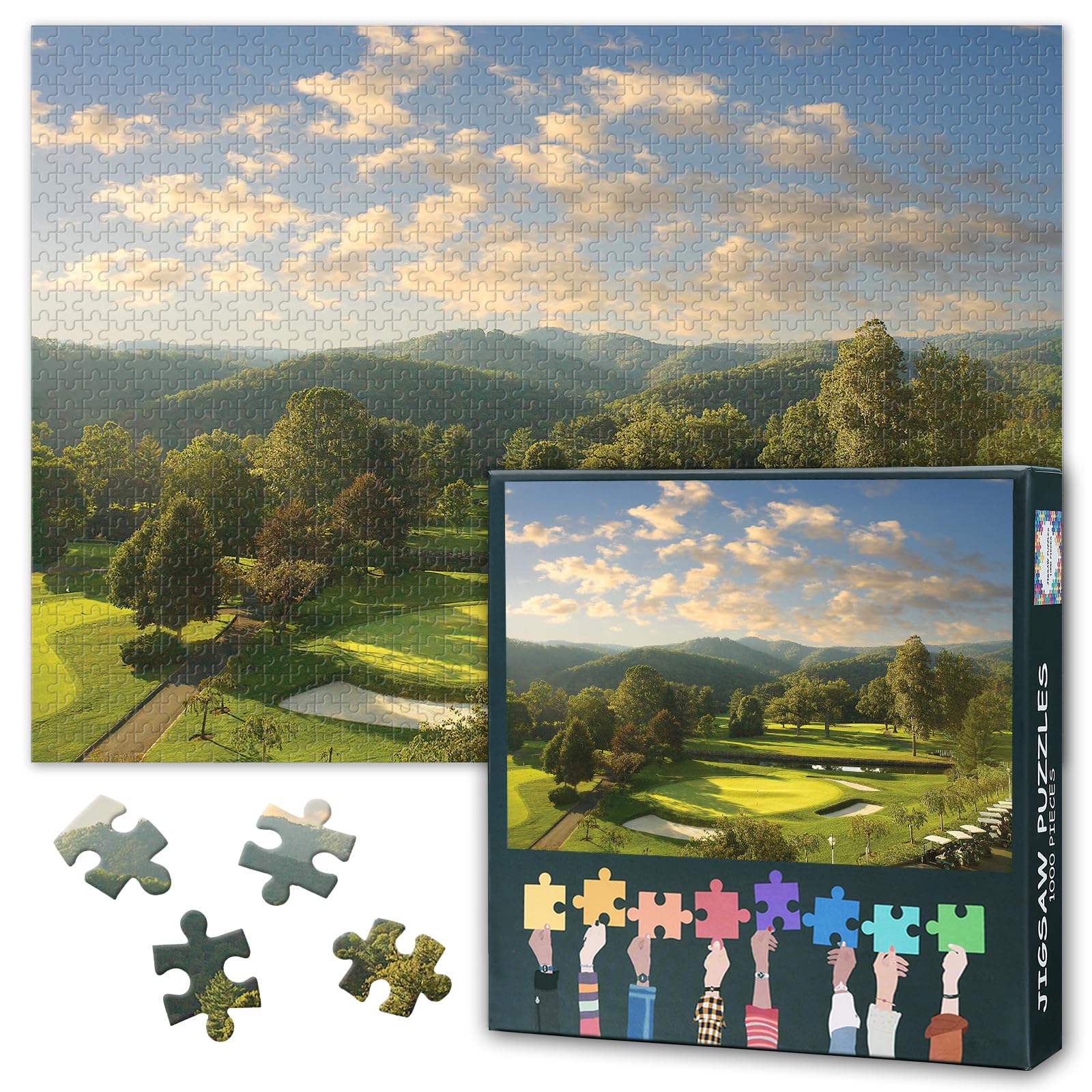 1000 Piece Jigsaw Puzzle for Adults Greenbrier Old White Golf Course Wall Art Premium Nature Landscape Puzzle Challenging Game for Home or Office Decor 27.5x19.7 Inches