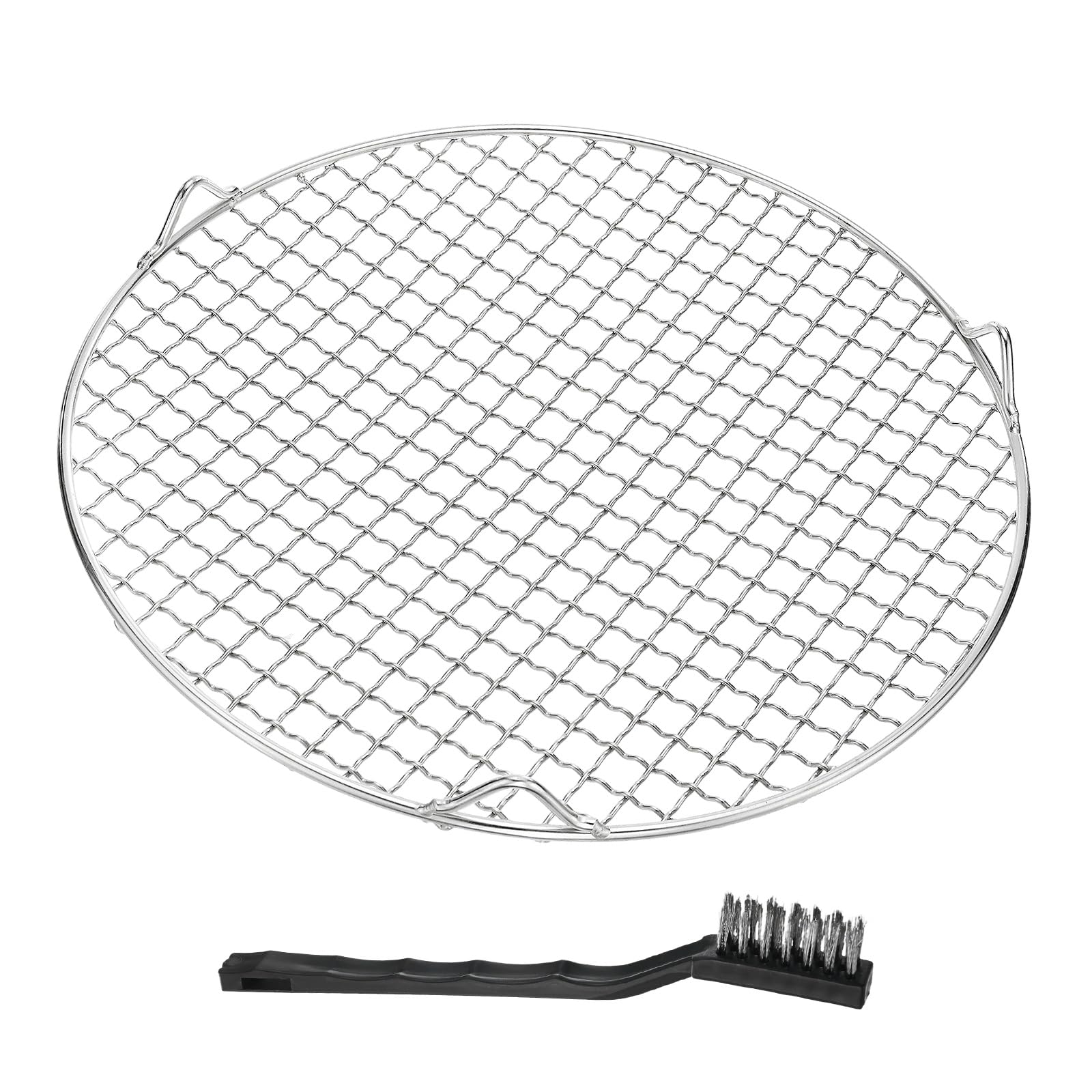 M METERXITY 1 Pack Wire Cooling Racks for Baking with Legs, Round Stainless Steel Cooling Racks for Cooking Baking Steaming BBQ, Dishwasher Safe [11.61'' x 2.6'', Free Cleaning Brush]
