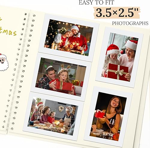 Vista 62 de Álbum de recortes de 8 x 8 pulgadas, álbum de recortes de papel kraft de tapa dura, álbumes de fotos, 40 páginas, perfecto para fotos de 4 x 6 / 5 x