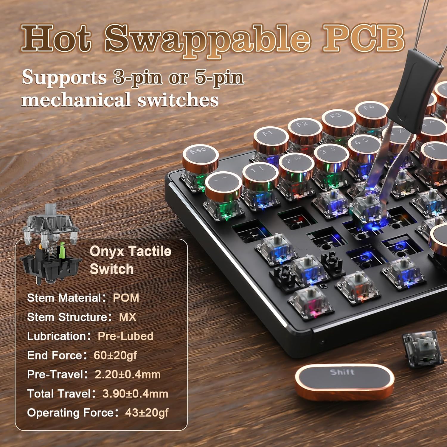 YUNZII QL108 Hot-Swappable Switches
