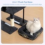 Heybly Arbre de chat, tour de chat de 45.3 pouces pour les chats intérieurs avec grand perchoir, tout-en-un mobilier de chat avec lit confortable, caché Space Condo de chat, Hammock Comfy, Postes de scratching & 3 Pommes, gris fumé HCT202SG