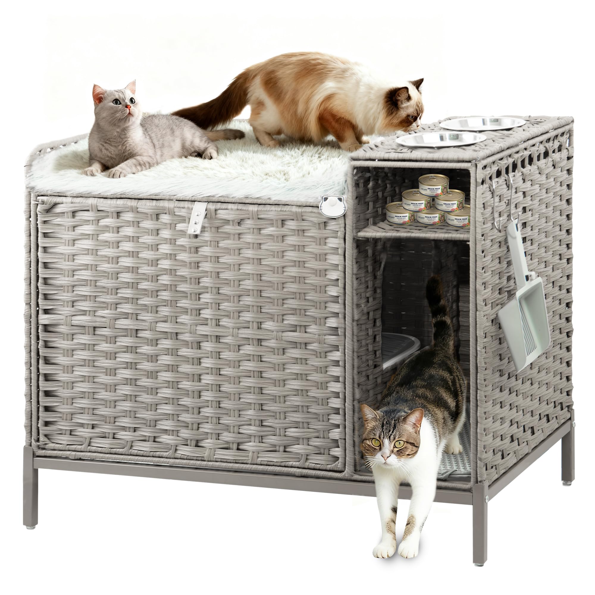 LEEJARD Katzenklo XXL – Versteckte Katzentoilette