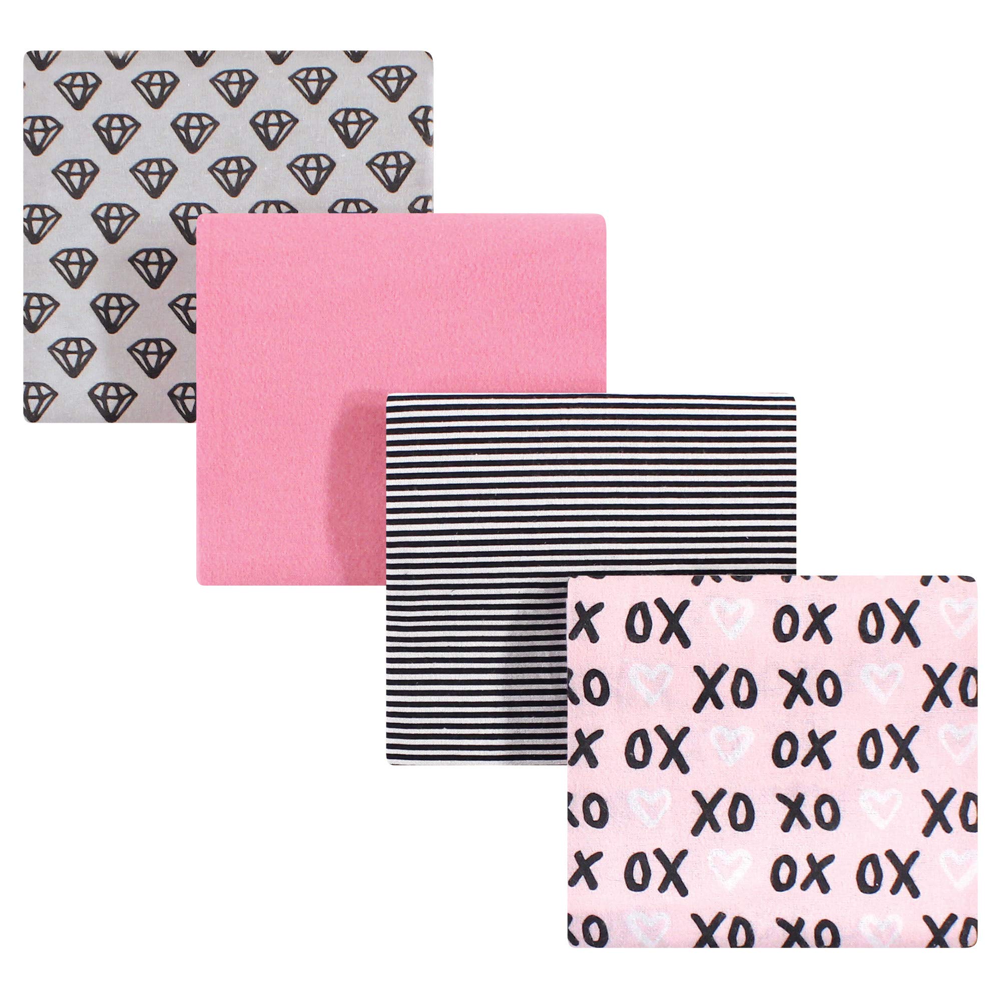 Hudson Baby Unisex Baby Cotton Flannel Receiving Blankets, Xoxo, One Size
