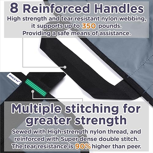 Miniatura 10 de Almohadilla de cama de posicionamiento con asas reforzadas, asistente de hoja de transferencia de pacientes de 43 x 36 pulgadas para levantamiento