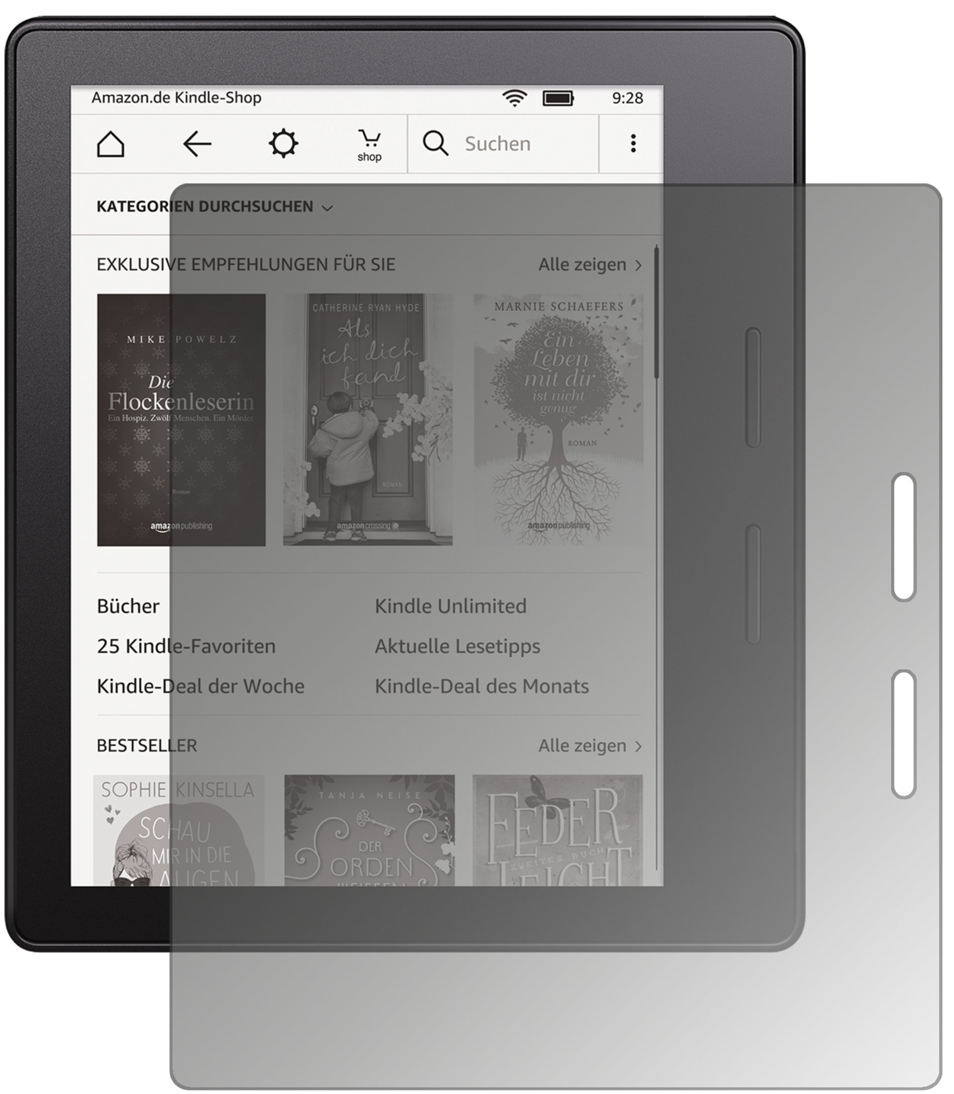 dipos Blickschutzfolie für Amazon Kindle Oasis eReader (2017) 7 Zoll | Displayschutz matt mit 4-Wege Sichtschutz-Effekt, Privacy Filter, passt perfekt, kratzfest, blasenfrei, selbstklebend