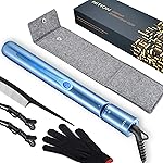 NITION Nano Titanium Hair Straightener 1 inch 3D Floating Heating Plate Smooth Straightening Flat Iron for All Hair Type. MCH 10s Fast Hating Up. Travel Pouch Bag. Dual Voltage. Luxury Gift Box
